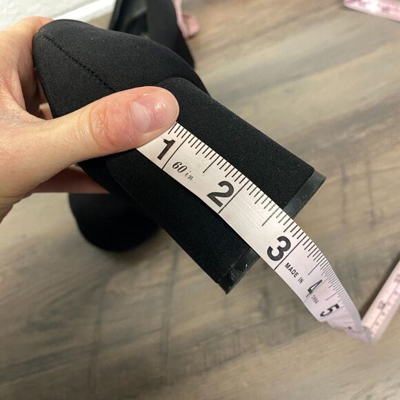 VTG 90’s Prima Royale Black Fabric Chunky Platform Pumps Heels Women's 6.5M - Picture 9 of 10